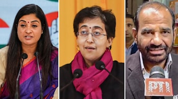 (L-R) Alka Lamba, Atishi, Ramesh Bidhuri