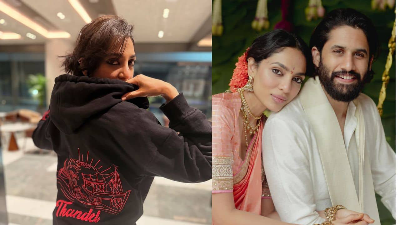 Naga Chaitanya shares Sobhita Dhulipala wearing customised Thandel sweatshirt, says Giving me all the positive vibes I need