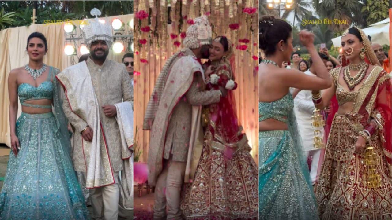 Priyanka Chopra's brother Siddharth's bride looks ravishing in red, actress wards of the evil eye
