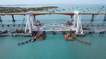 Constructed by the Southern Railway Zone to connect Rameswaram Island to mainland India in Tamil Nadu's Ramanathapuram district, the new bridge was completed in five years' time.