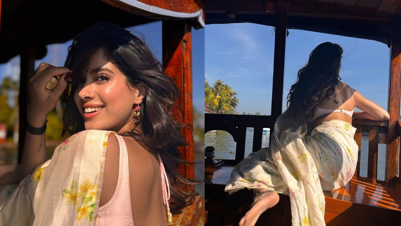 Janhvi Kapoor shares BTS pics of upcoming film Param Sundari, enjoys a scenic boat ride in Kerala