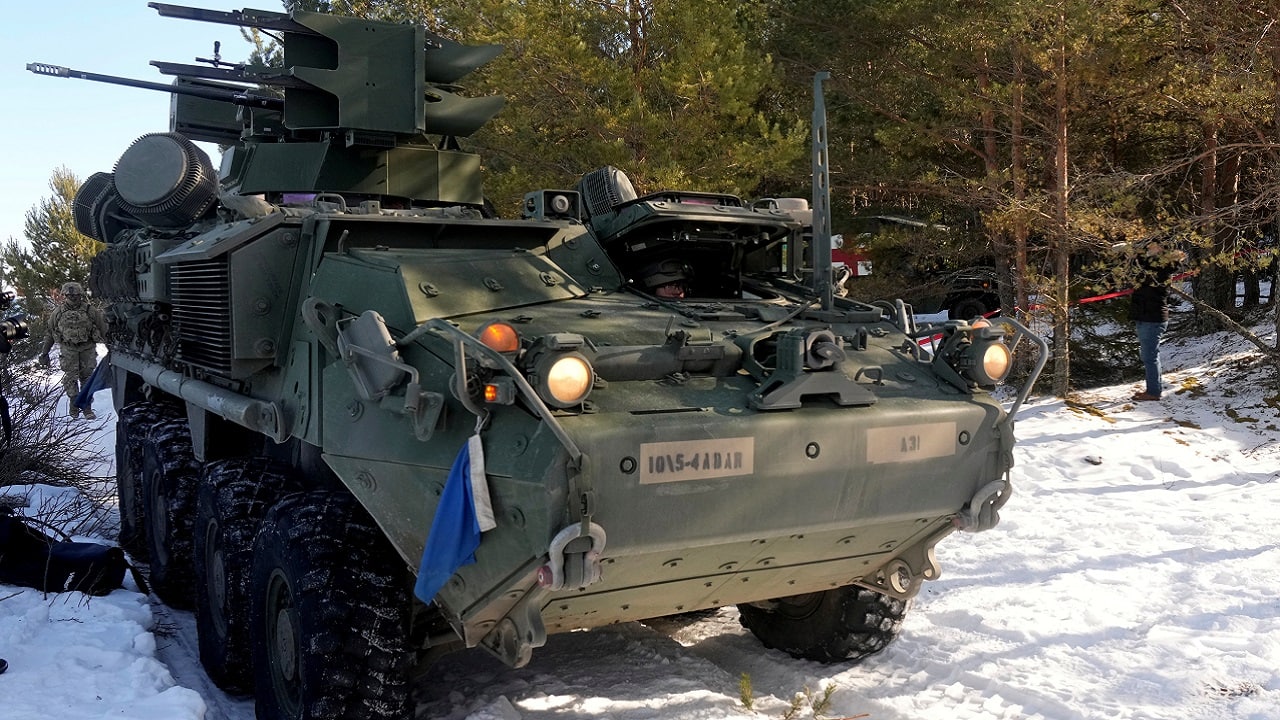 US troops prepare to fire Stinger missiles from their Stryker armored fighting vehicle during Saber Strike military drill in Rutja, Estonia. Reuters