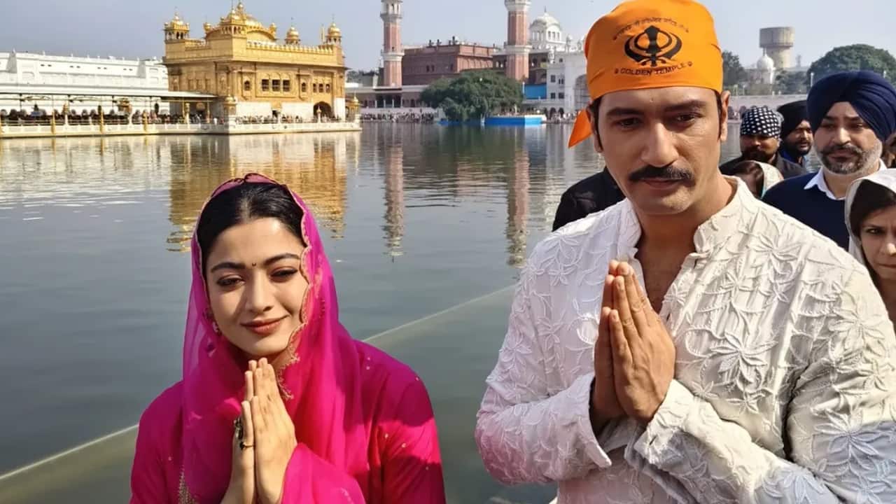 Chhaava actors Vicky Kaushal and Rashmika Mandanna seek blessings at Golden temple