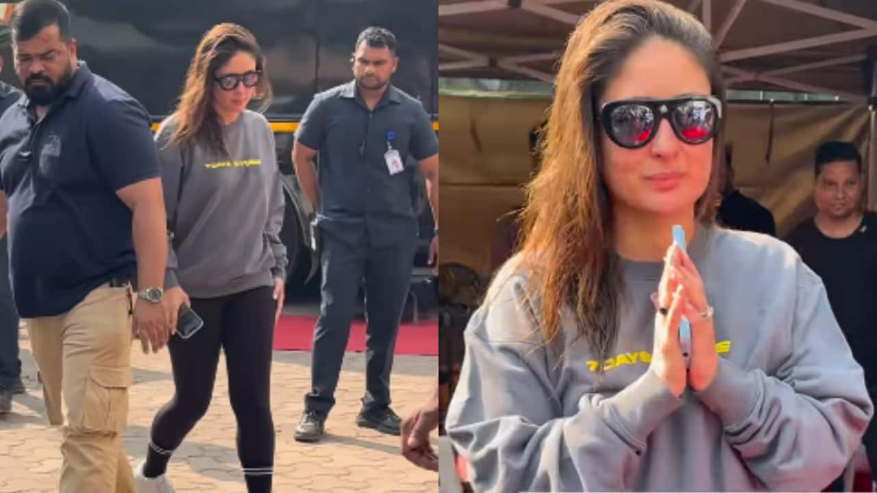 Watch - Kareena Kapoor spotted on a set for the first time after husband Saif Ali Khan's attack