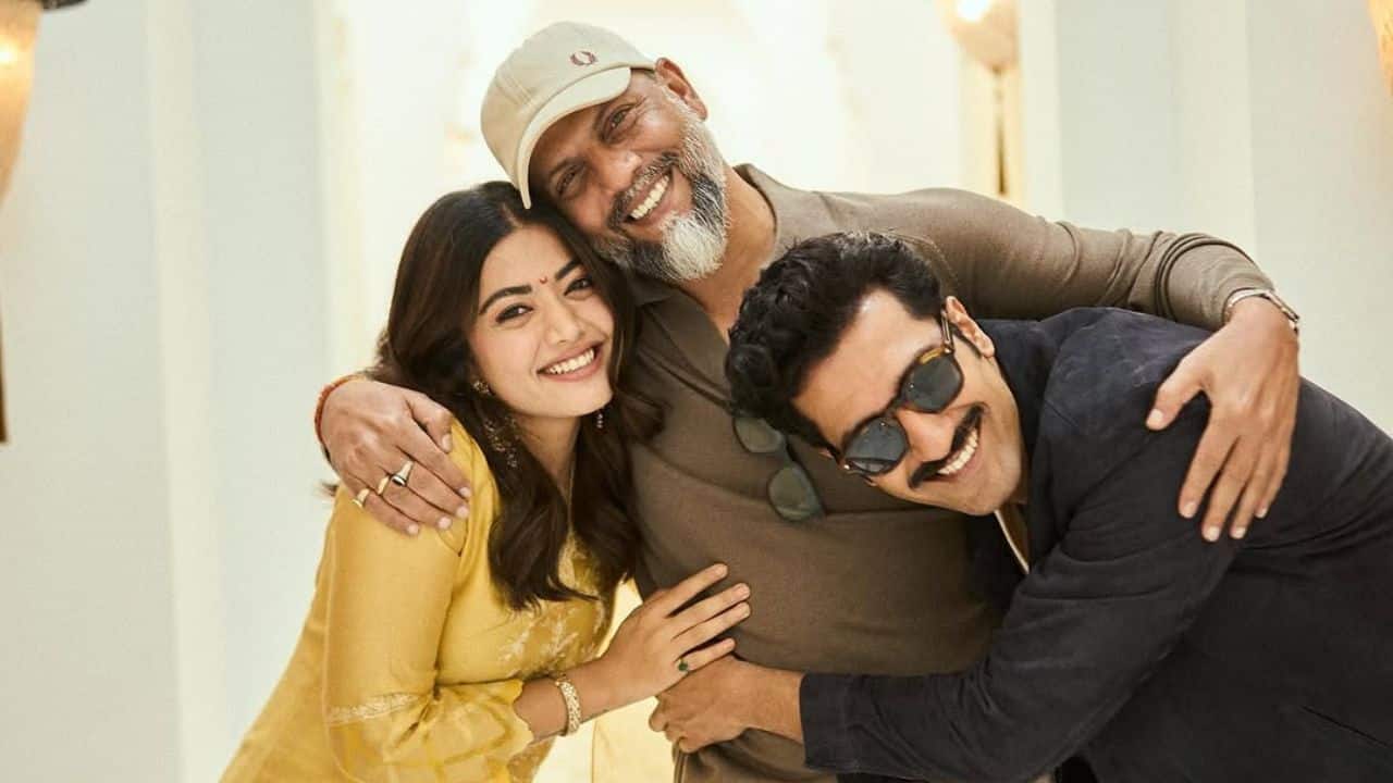 Rashmika Mandanna shares glimpses from her "mini photoshoot" with Chhaava co-star Vicky Kaushal and director Laxman Utekar