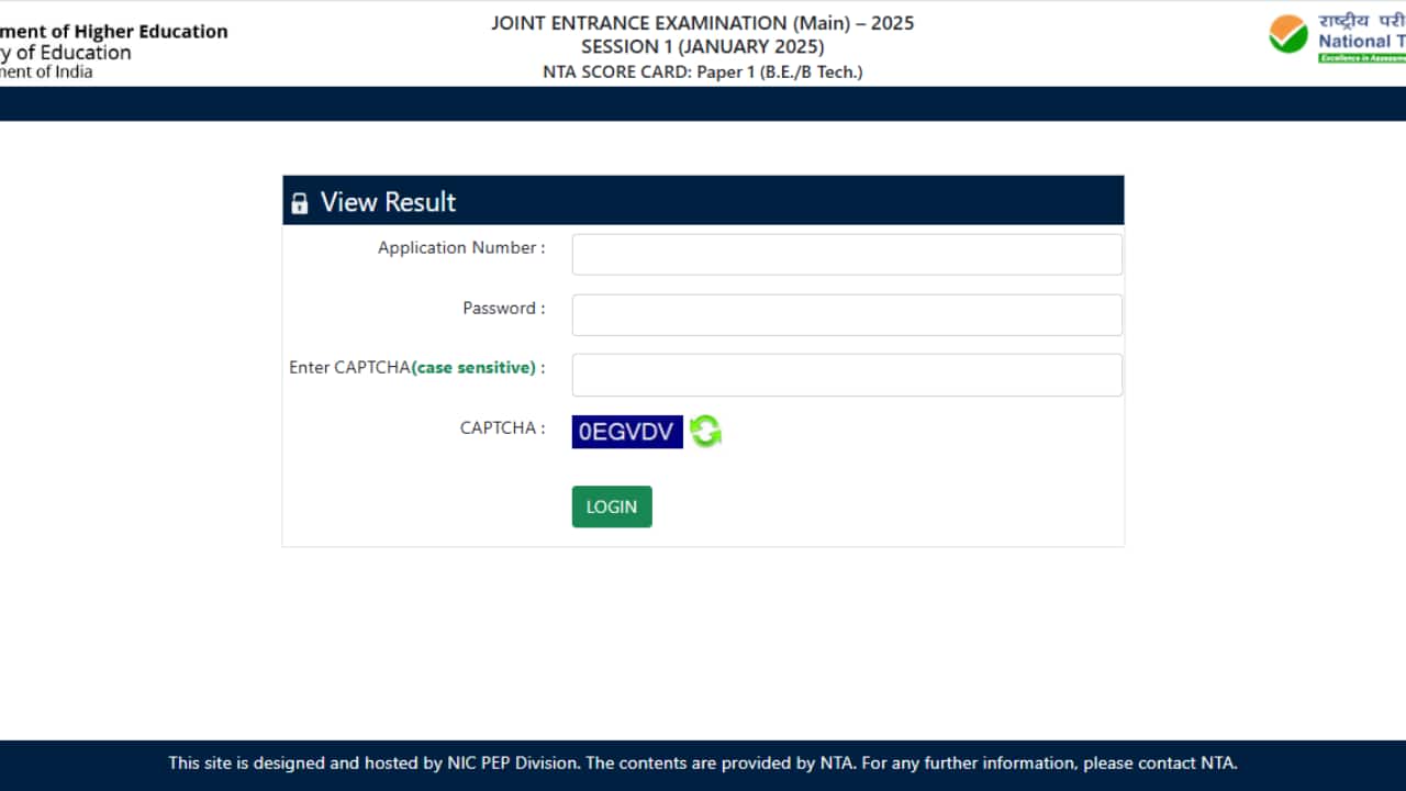 NTA JEE Mains Result 2025 out @ jeemain.nta.nic.in, direct link here