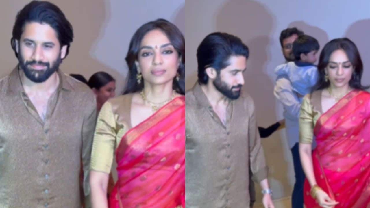 Naga Chaitanya and wife Sobhita Dhulipala attend Thandel's success party, watch