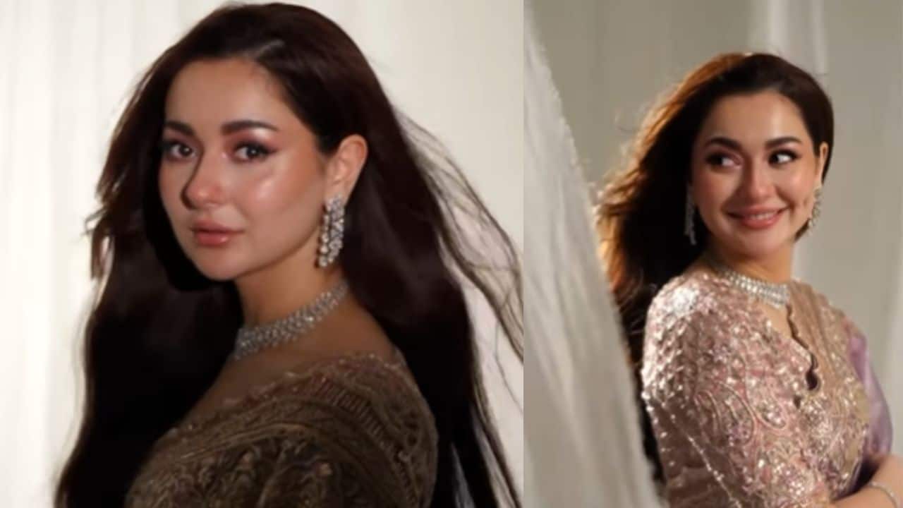 Hania Aamir dazzles in lavender Banarasi saree from Manish Malhotra’s collection