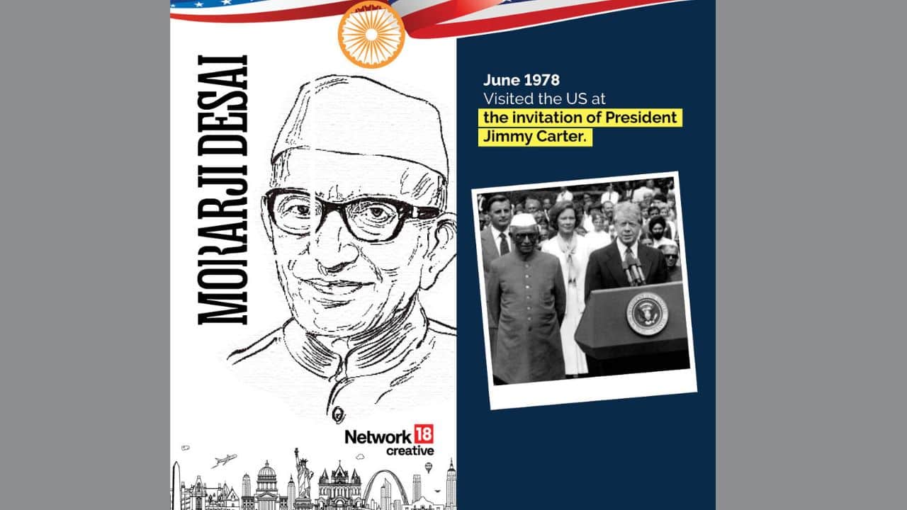 Morarji Desai visited the US in June 1978 at the invitation of President Jimmy Carter. (Image: News18 creative)