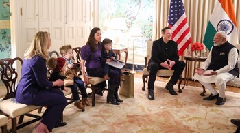PM Modi met Elon Musk and his family at Blair House.
