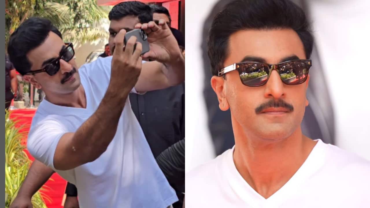 Ranbir Kapoor embraces bold moustache at the launch of his brand ‘Arks’ first store in Mumbai