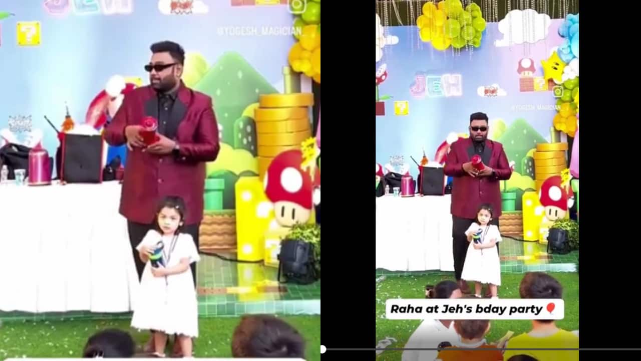 Raha's expressions to magician's tricks at Jeh's birthday party remind fans of Rishi Kapoor
