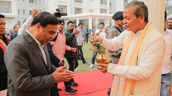 Assam Chief Minister Himanta Biswa Sarma during the inauguration of EM and MCLA’s quarters of Bodoland Territorial Region (BTR), in Kokrajhar. Photo Credit: ANI
