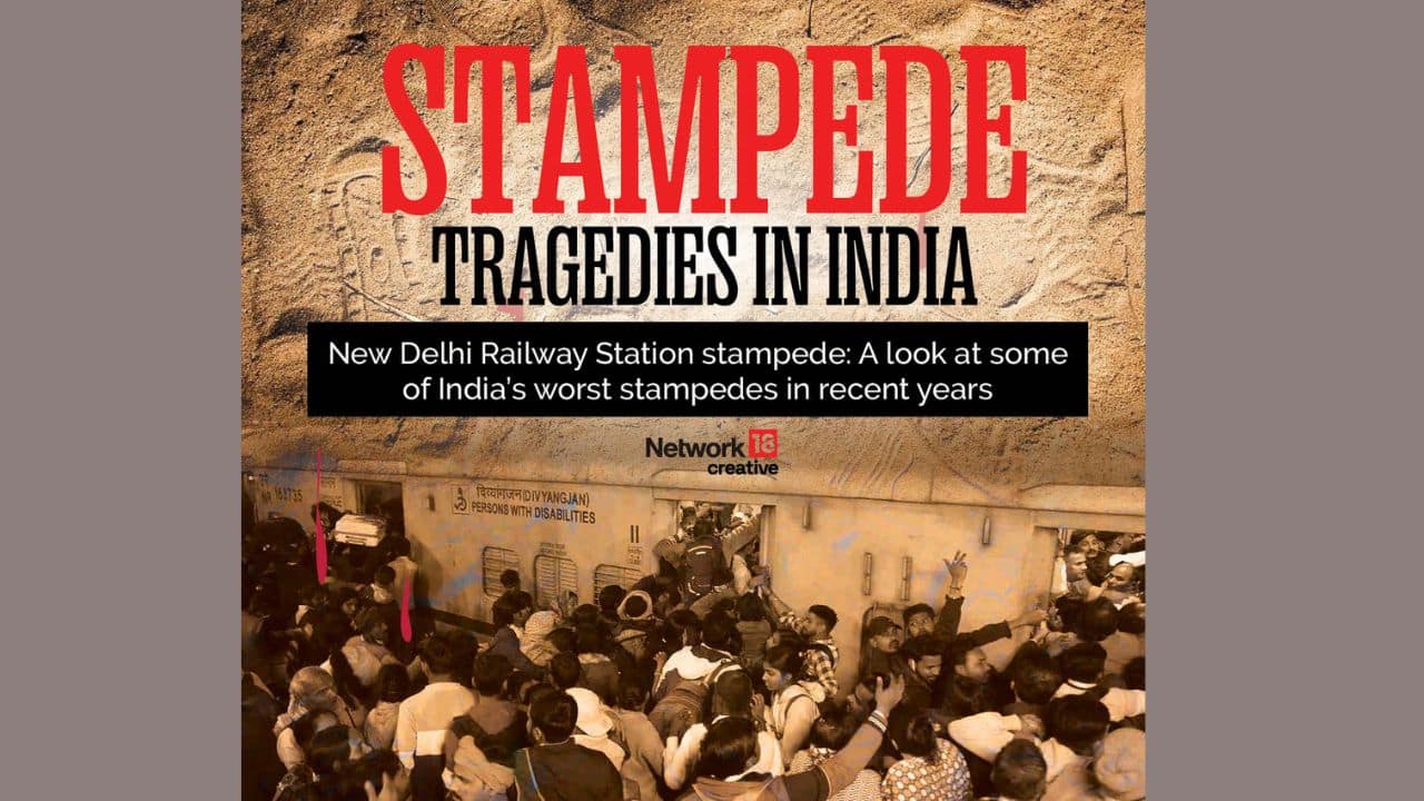 India has faced multiple tragic stampedes at major religious events like the Kumbh Mela, Sabarimala, and at train stations. Here are few tragedies in recent years (Image: News18 Creative)