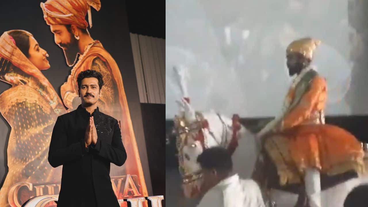 Vicky Kaushal's fan arrives on horse back to watch Chhaava in theater, shouts 'Jai Bhavani'