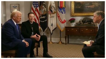 US President Donald Trump, during a joint Fox News interview with Elon Musk.