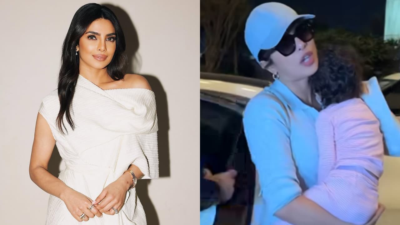 Protective mom Priyanka Chopra hides daughter Malti's face at Mumbai airport