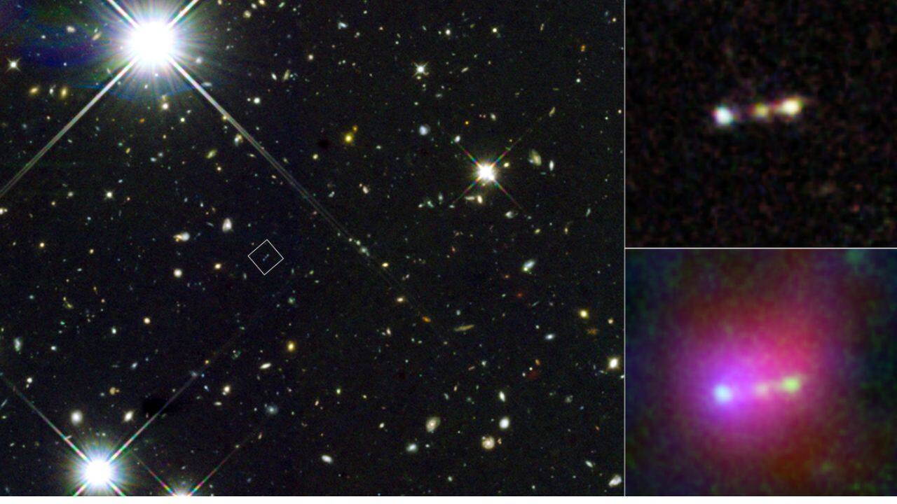 Himiko (12.9 Billion Years Old): This ancient galaxy boasts a massive star-forming region, offering insights into the early universe's star-formation processes. (Image: NASA/ESO)