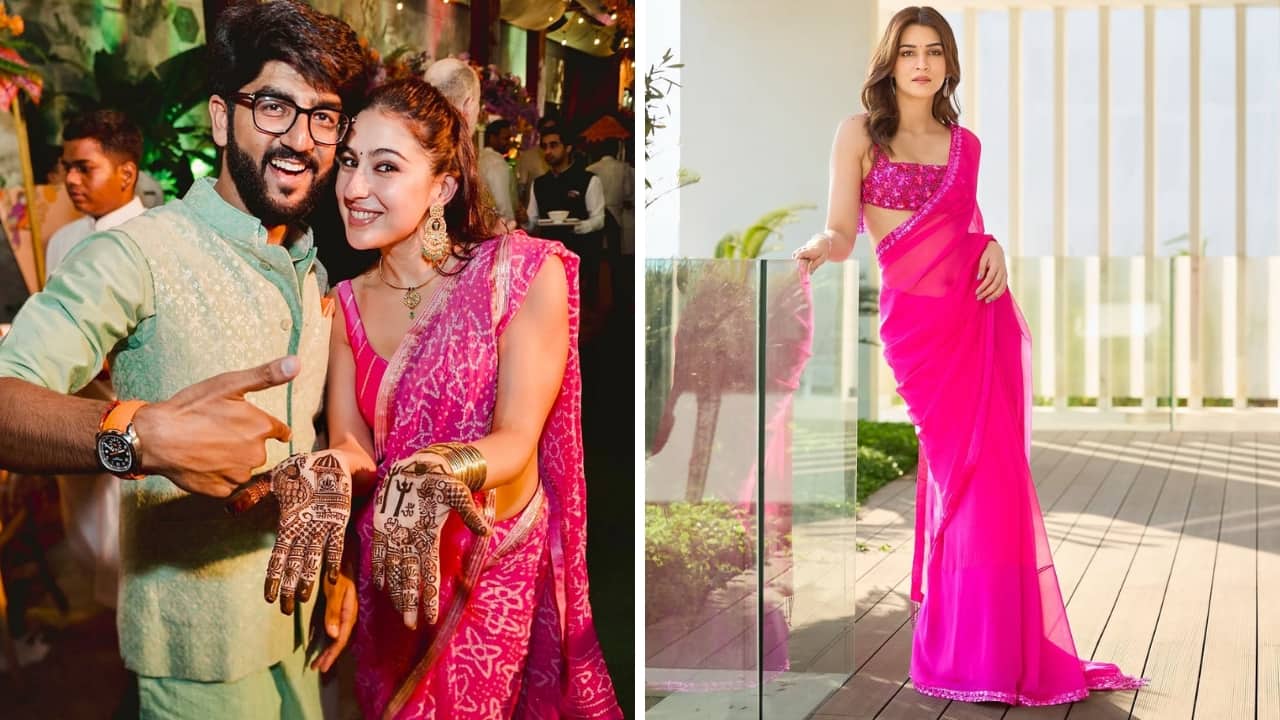 Slay summer in hot pink sarees like Sara Ali Khan, Kriti Sanon, Nikki Tamboli, and others