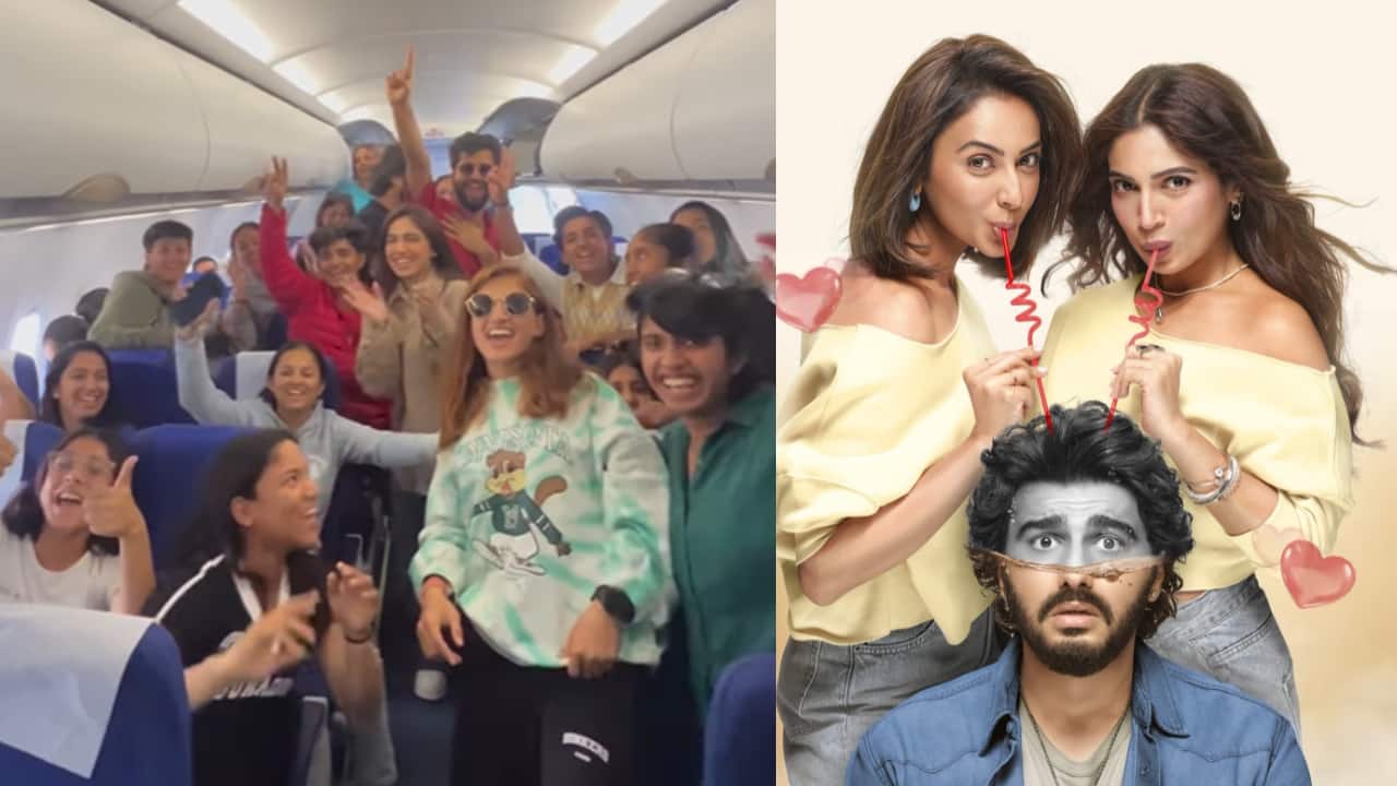 Mere Husband Ki Biwi actor Bhumi Pednekar groves in flight with co-passengers to promote her film