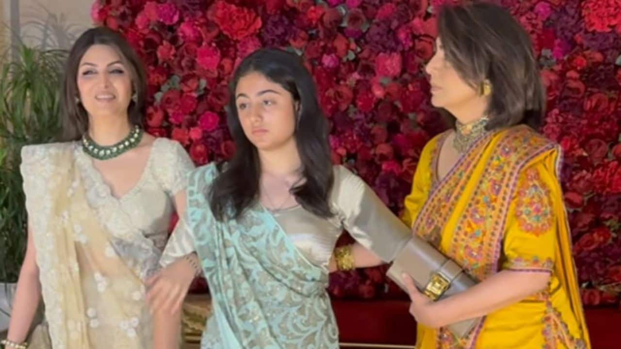 Riddhima Kapoor's daughter Samara Sahni pushes grandma Neetu Kapoor away while posing for pics at Aadar Jain-Alekha Advani's wedding - watch video