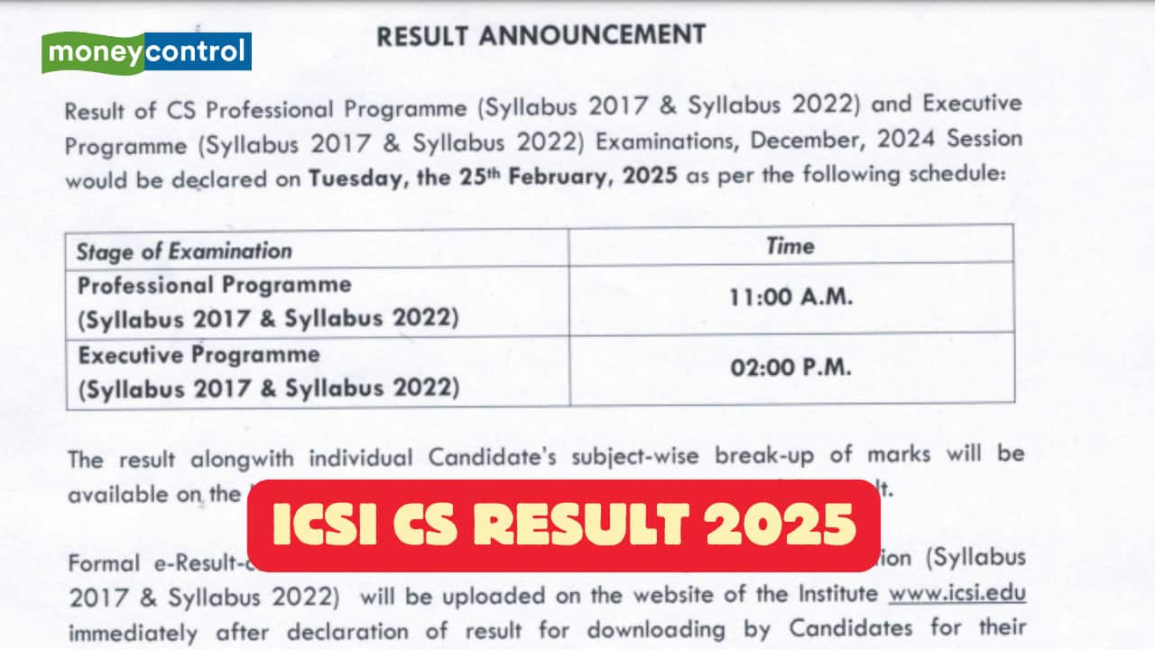 ICSI CS Executive, Professional December 2024 result date announced; check result date and time here