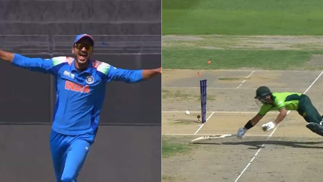 Watch: Axar Patel's bullet throw sends Imam-ul-Haq packing during IND vs PAK Champions Trophy clash