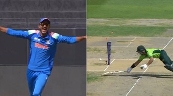 Axar Patel's sensational throw sends Imam-ul-Haq packing. (Photo: JioHotstar)