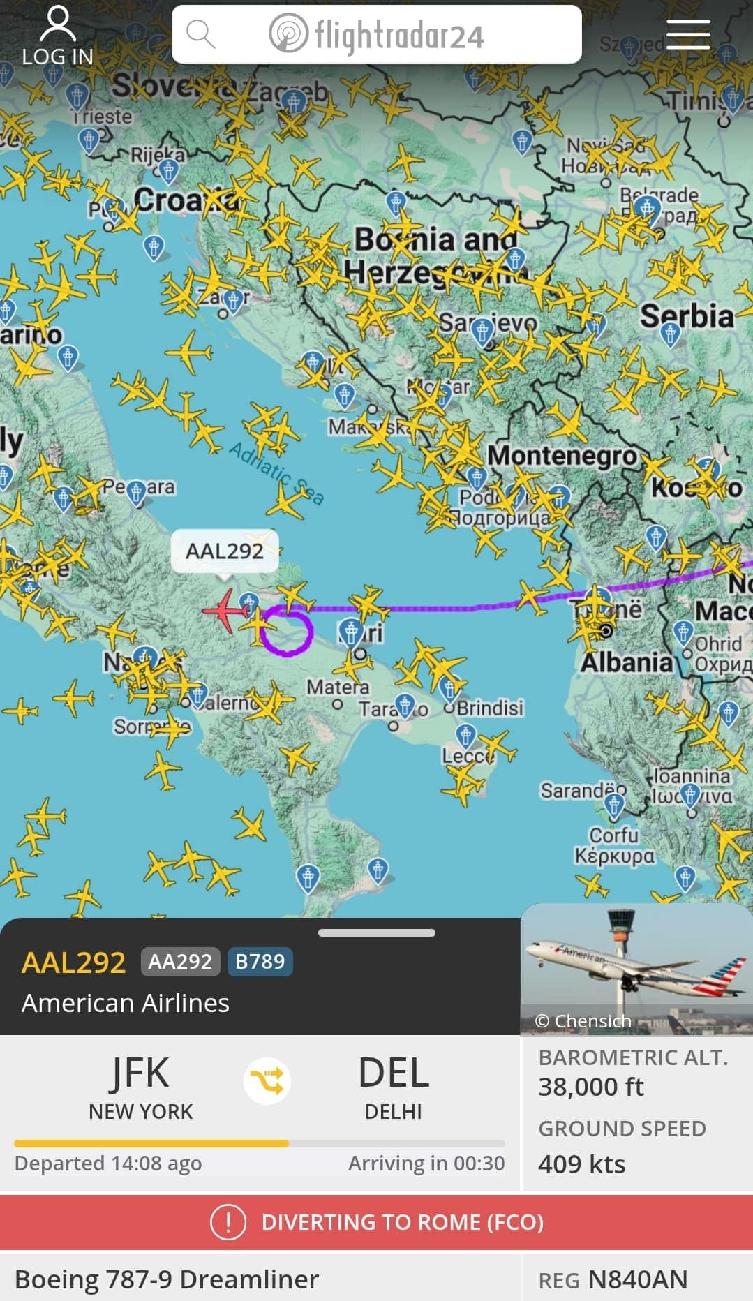 Breaking News Live: American Airlines flight AA292 from New York to Delhi reportedly diverted to Rome