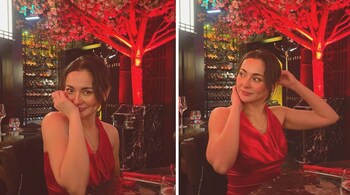 Pakistani actress Hania Amir, whose popularity continues to grow by the day, effortlessly pulls off any outfit with tremendous grace and confidence, from ethnic wear to Western pieces (Images: @haniaheheofficial/Instagram)