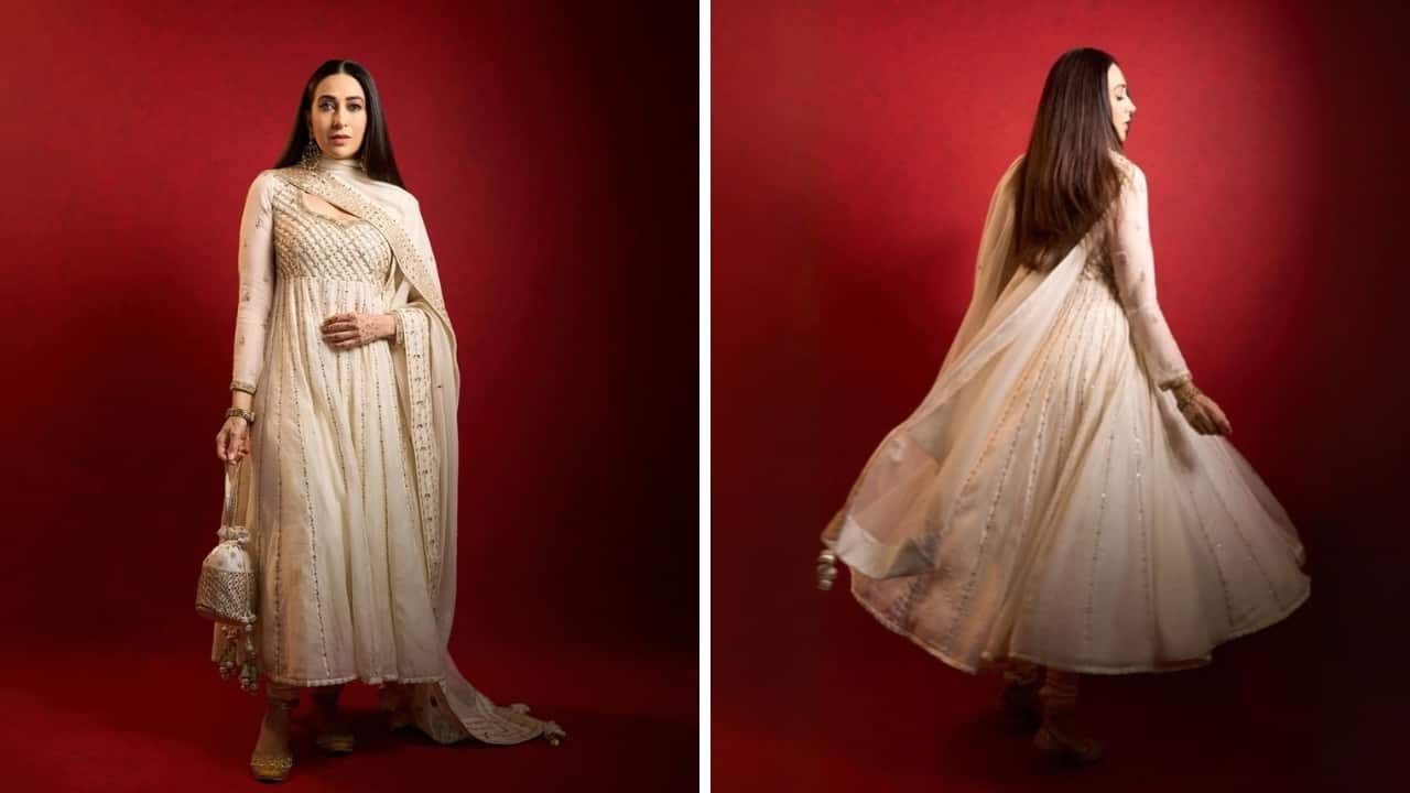 Karisma Kapoor in ivory dress (Image: @therealkarismakapoor/Instagram)