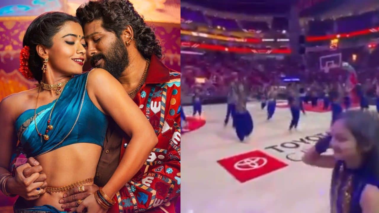 Pushpa 2 song 'Peelings' starring Allu Arjun and Rashmika Mandanna takes over an NBA game, watch here