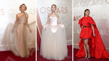Oscars 2025: Ariana Grande wows in Glinda look, others stun in bold red and  classic black on red carpet