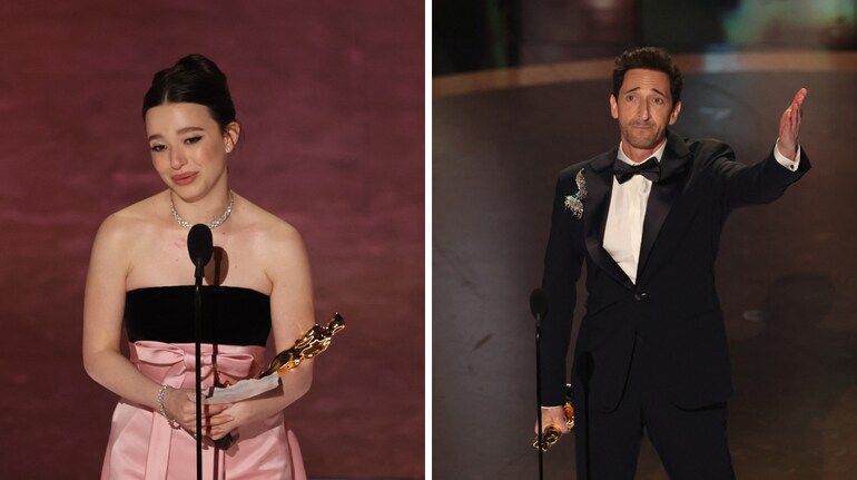 Adrien Brody and Mikey Madison with the Oscars (Photo: Reuters)