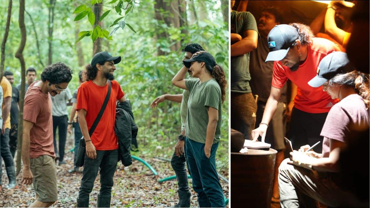 Behind-the-scenes stills from the sets of 'Footage'.