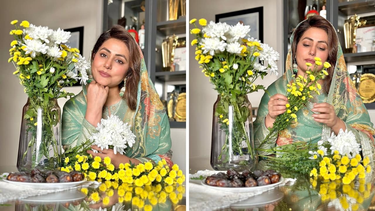 Hina Khan stuns in an abaya and floral suit as she observes Ramadan fast