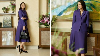 Sonam Kapoor's blazer, tailored to perfection, featured sharp lines, a lapel collar, and structured full sleeves, creating a silhouette that was both commanding and stylish (Images: sonamkapoor/Instagram)