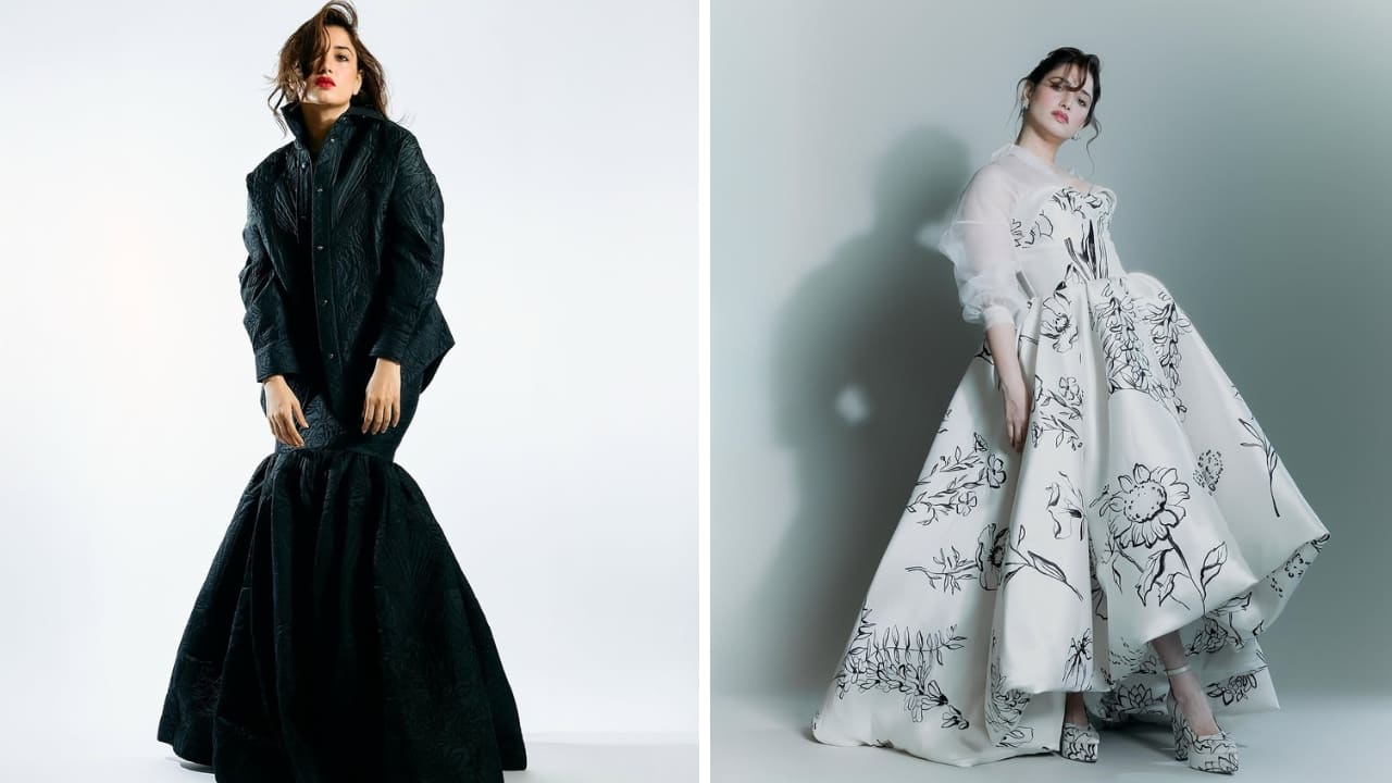Tamannaah Bhatia shows how to look glam in monochromatic voluminous gowns