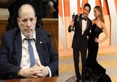 Harvey Weinstein reacts to Adrien Brody talking about his children in Oscars speech
