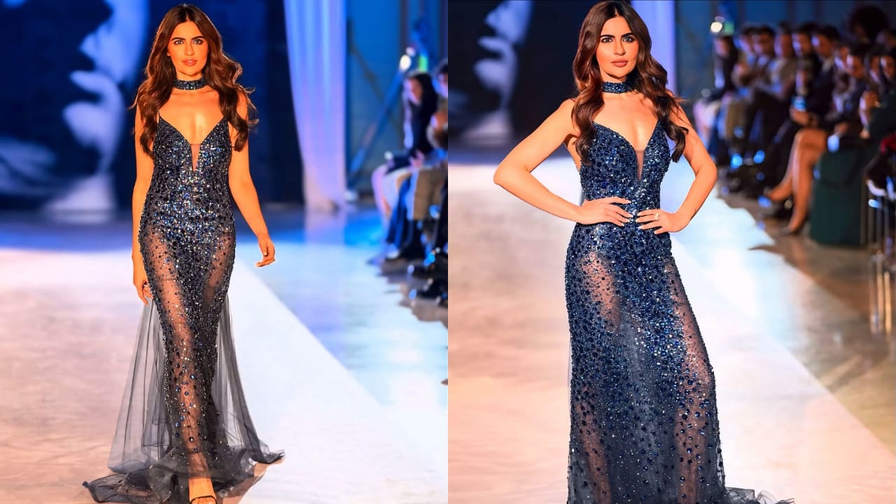 Deepti Sadhwani dazzles as showstopper in shimmering Blue gown at Milan Fashion Week Grand Finale