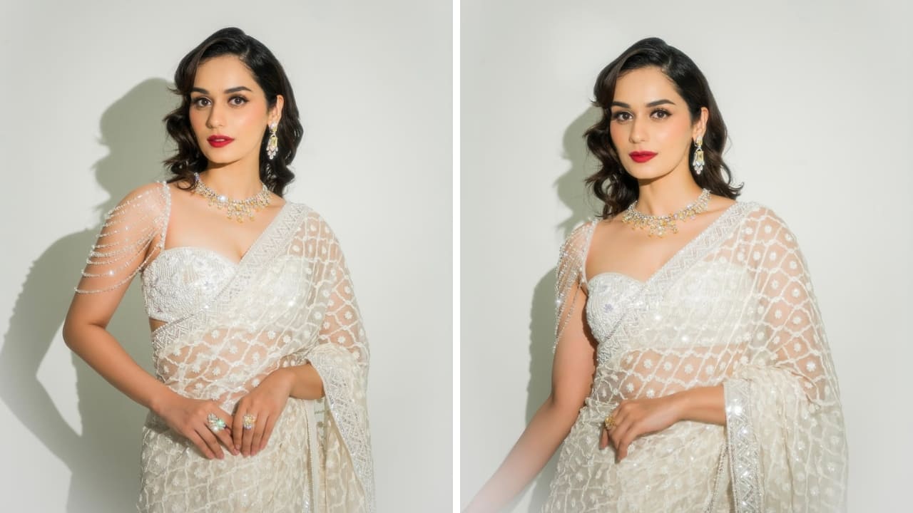 Manushi Chillar in white saree (Images: @manushi_chhillar/Instagram)