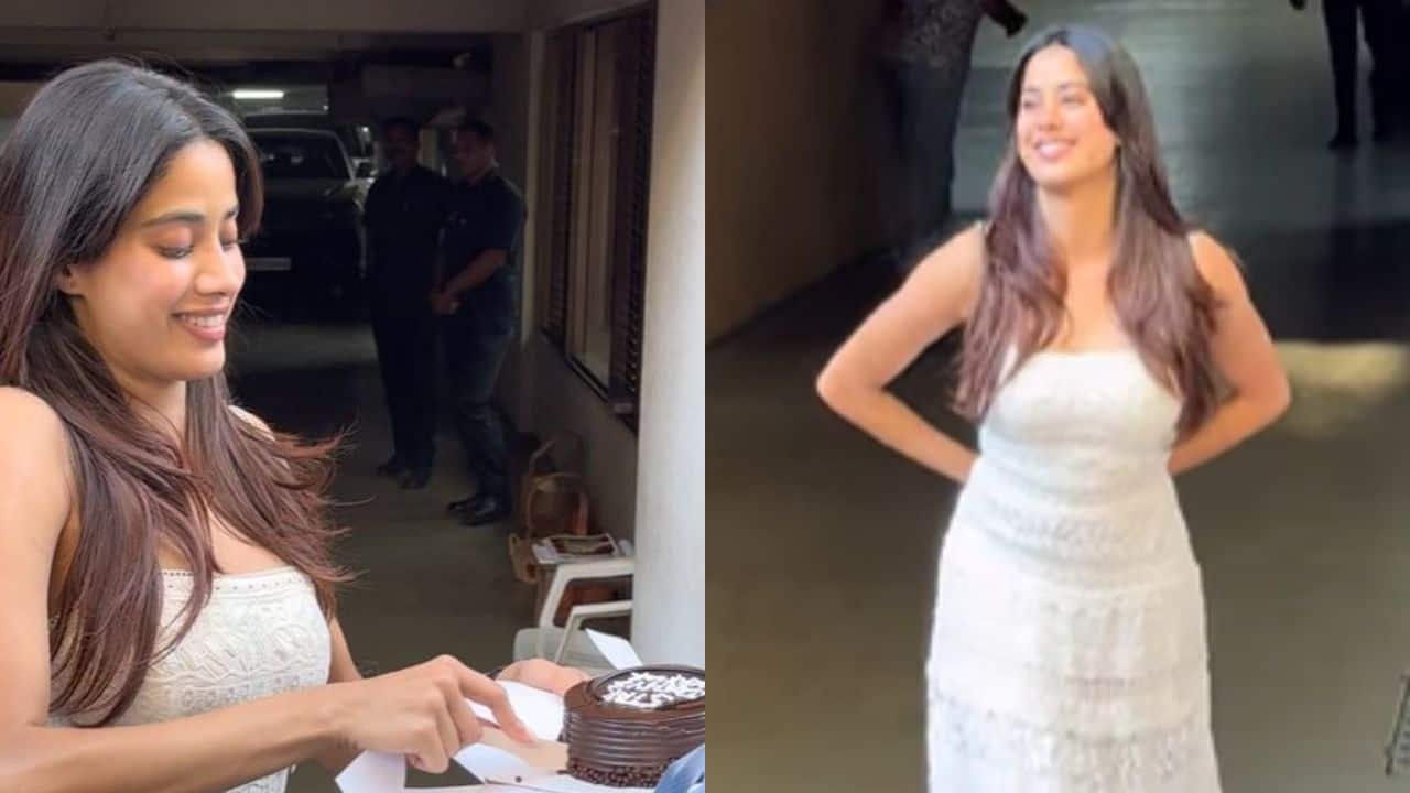 Janhvi Kapoor celebrates her birthday with fans and paparazzi, cuts cake amidst smiles