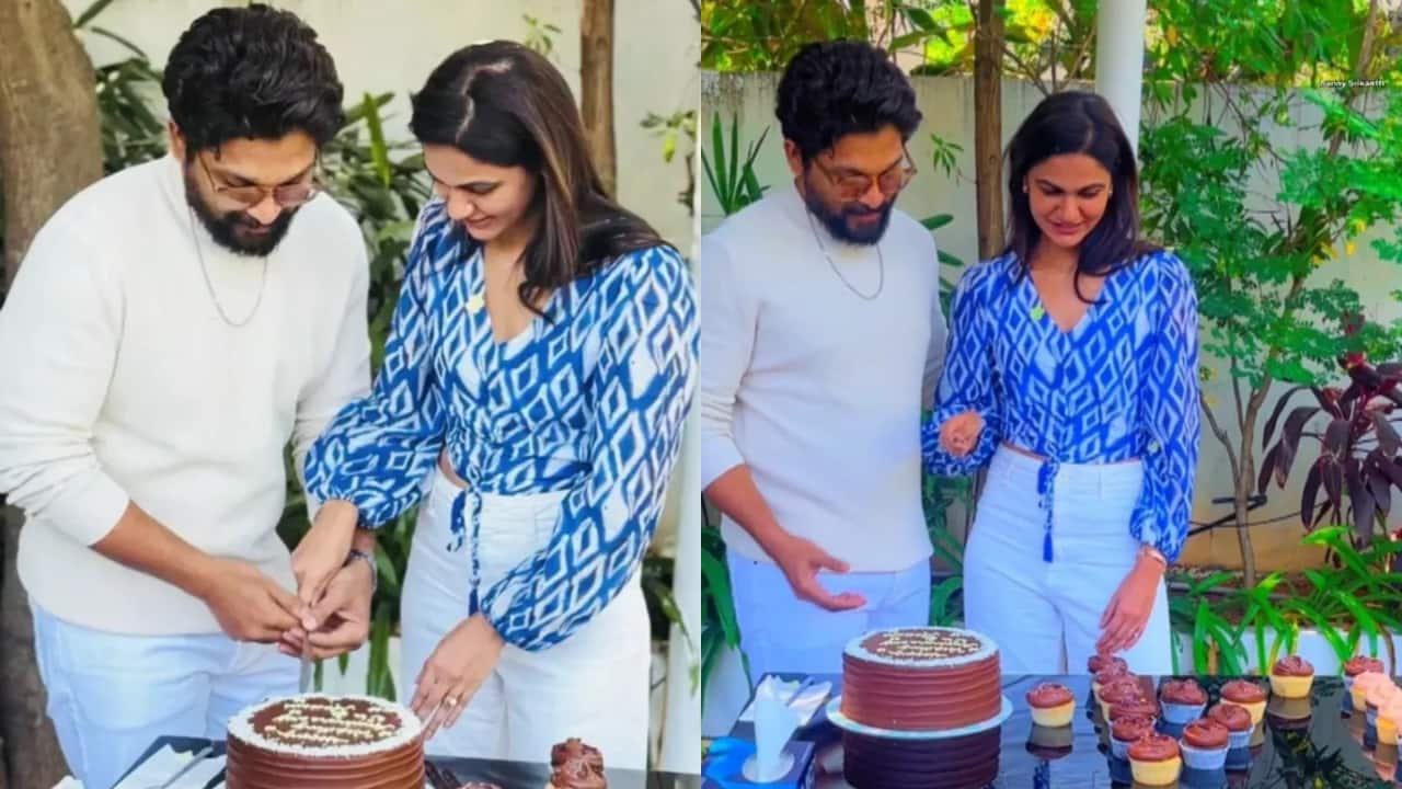 Allu Arjun and Sneha Reddy celebrate 14 years of togetherness, cut a cake together
