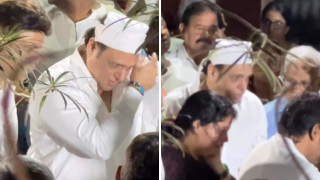 Govinda gets emotional at the funeral of his former secretary Shashi Prabhu in Mumbai