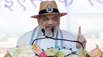 Union Home Minister Amit Shah speaking during the 56th CISF raising day parade, in Ranipet district of Tamil Nadu in Friday, (PTI)