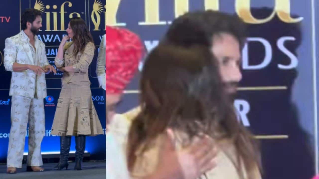 Shahid Kapoor, Kareena Kapoor seen chatting and hugging publicly years after break up, watch here