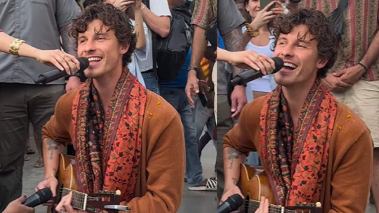 Shawn Mendes performs his song Señorita on Mumbai street - watch video