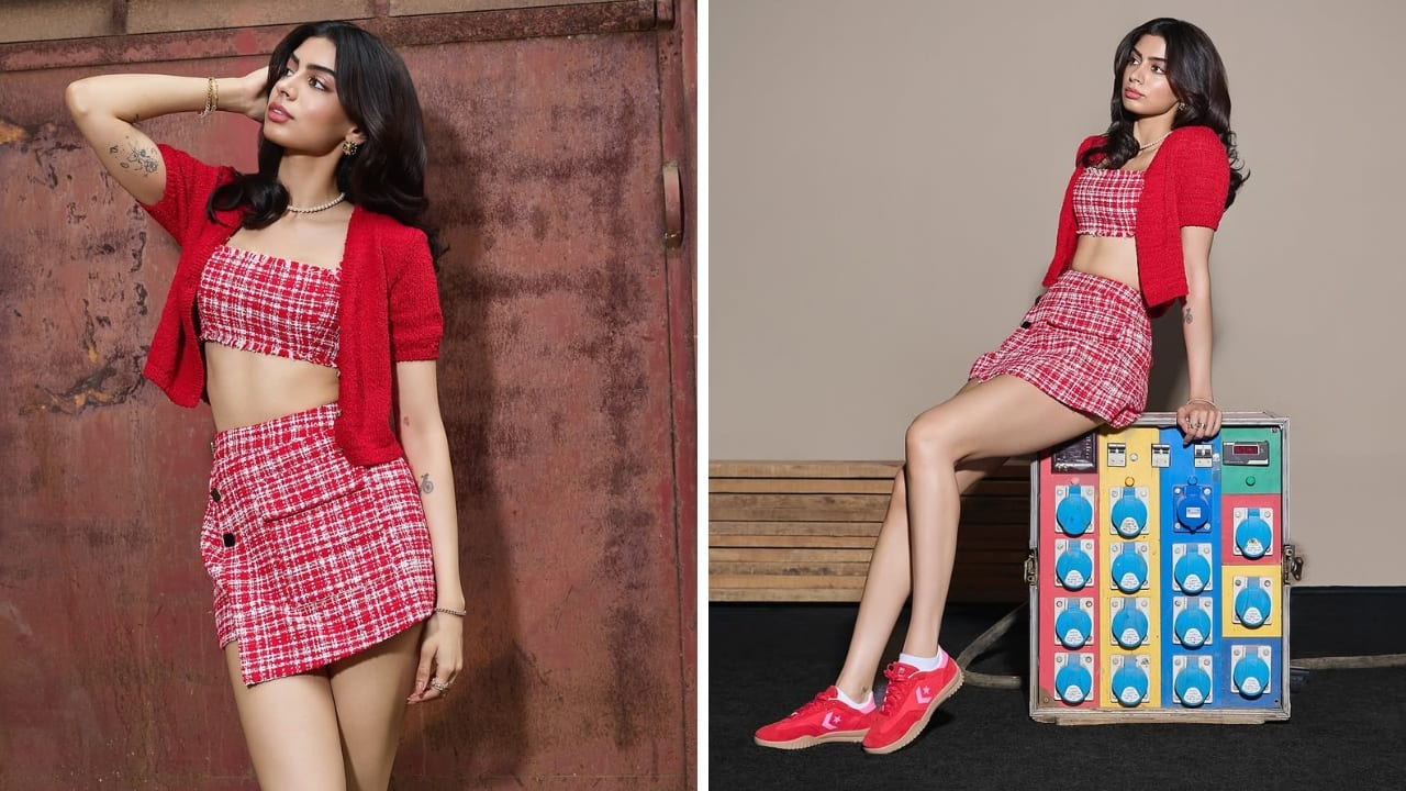 Khushi Kapoor in red dress (Images: @khushikapoor/Instagram)