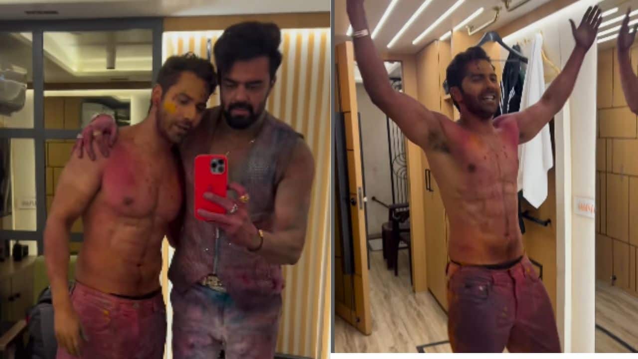 Varun Dhawan celebrates Holi with a BTS video from sets of Sunny Sanskariki Tulsi Kumari featuring Manish Paul, watch here