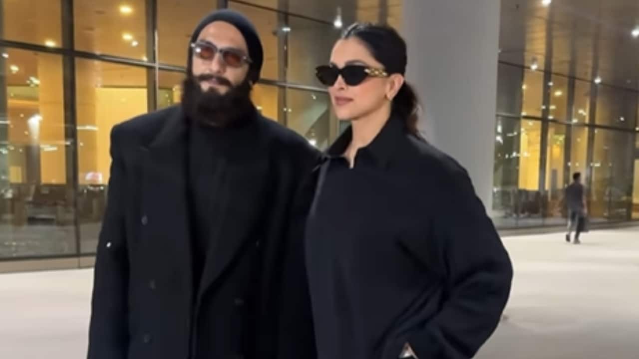 Deepika Padukone and Ranveer Singh twin in black at Mumbai airport, see video